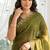 green fancy silk blend shinning embroidered border & blouse saree