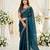 blue fancy silk blend shinning embroidered border & blouse saree