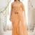 orange fancy silk blend shinning embroidered border & blouse saree
