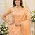 orange fancy silk blend shinning embroidered border & blouse saree