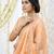 orange fancy silk blend shinning embroidered border & blouse saree