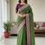 green & purple dola silk blend chex saree with tassels pallu saree