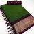 green & purple dola silk blend chex saree with tassels pallu saree