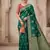 green silk blend zari woven work sarees
