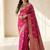 pink silk blend zari woven work sarees