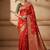 red silk blend zari woven work sarees