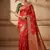 red silk blend zari woven work sarees