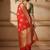 red silk blend zari woven work sarees
