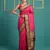 rani pink soft silk blend with gold zari motifs zari woven saree 
