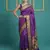 purple soft silk blend with gold zari motifs zari woven saree 