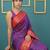 purple pink soft silk blend with gold zari motifs zari woven saree 