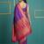 purple pink soft silk blend with gold zari motifs zari woven saree 