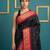 black soft silk blend with gold zari motifs zari woven saree 