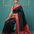 black soft silk blend with gold zari motifs zari woven saree 