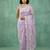 lavender chanda silk blend with floral -zari embroidered saree 