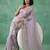 lavender chanda silk blend with floral -zari embroidered saree 