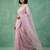 pink chanda silk blend with floral -zari embroidered saree 
