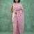 pink chanda silk blend with floral -zari embroidered saree 