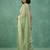 pista chanda silk blend with floral -zari embroidered saree 