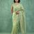 pista chanda silk blend with floral -zari embroidered saree 