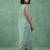 skyblue chanda silk blend with floral -zari embroidered saree 