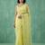 yellow chanda silk blend with floral -zari embroidered saree 