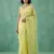 yellow chanda silk blend with floral -zari embroidered saree 