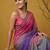 blue satin with prints gotapatti work saree