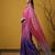 blue satin with prints gotapatti work saree