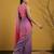 blue satin with prints gotapatti work saree