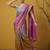 grey satin with prints gotapatti work saree