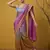 grey satin with prints gotapatti work saree