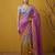 grey satin with prints gotapatti work saree