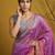 grey satin with prints gotapatti work saree