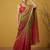 mehendi red satin with prints gotapatti work saree