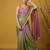 pista green satin with prints gotapatti work saree