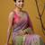 pista green satin with prints gotapatti work saree