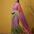 pista green satin with prints gotapatti work saree