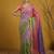 pista green satin with prints gotapatti work saree