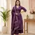 Purple lahariya cotton kurta pant with dupatta