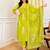 Lime green printed cotton kurta pant with dupatta