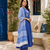 Blue printed cotton kurta pant with dupatta