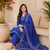 Royal blue lahariya cotton kurta pant with dupatta