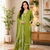 Olive green lahariya cotton kurta pant with dupatta