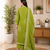 Olive green lahariya cotton kurta pant with dupatta