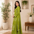Olive green lahariya cotton kurta pant with dupatta