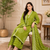 Olive green lahariya cotton kurta pant with dupatta