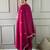 Wine vichitra embroidered ethnic kurta pant dupatta set