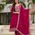 Rani pink vichitra embroidered ethnic kurta pant dupatta set