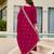 Rani pink vichitra embroidered ethnic kurta pant dupatta set
